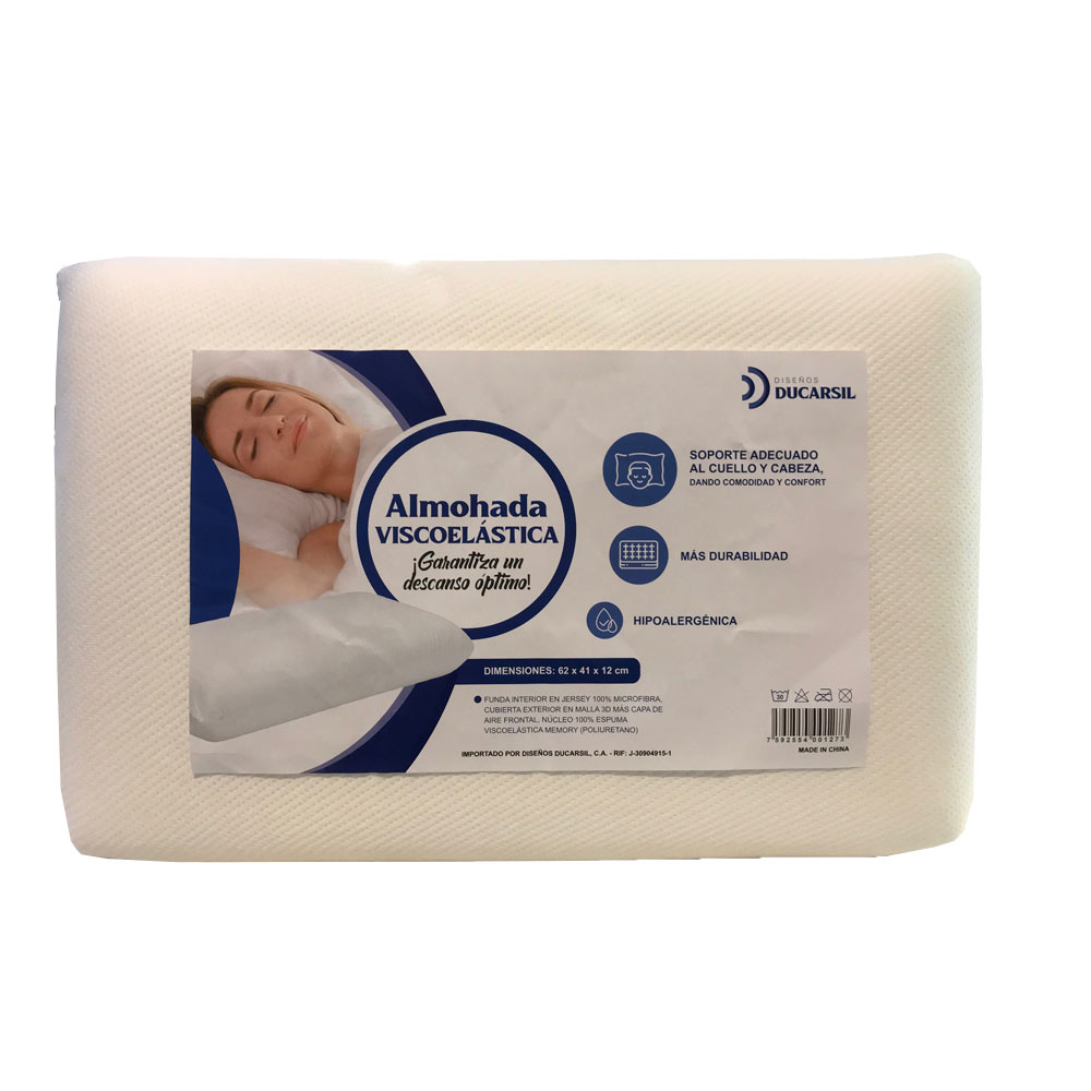 Almohada viscoelastica 62 x 41 x 12cm memory foam BECO