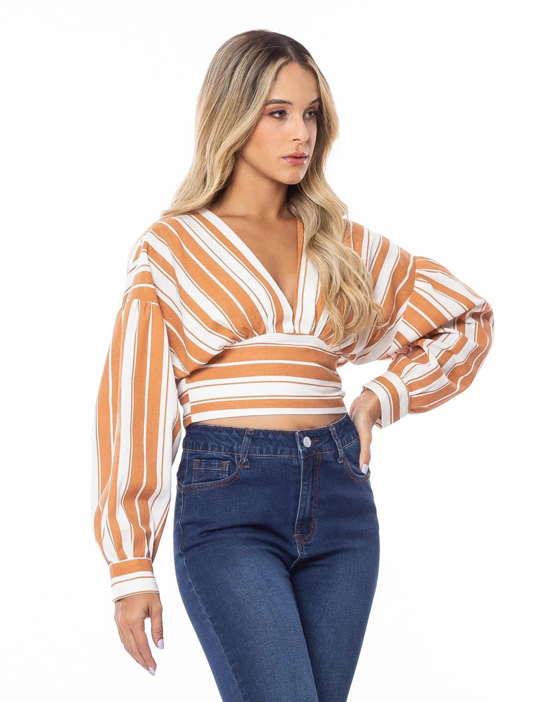 Blusas de manga larga de 2025 rayas